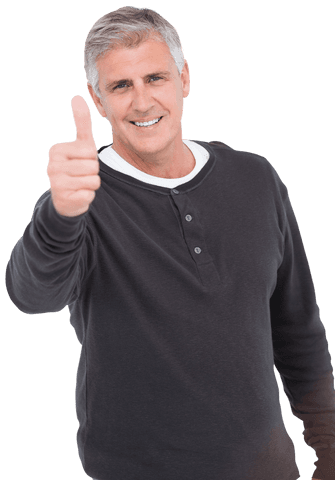 confident mature man giving thumbs up with transparent background - Download Free Stock Videos Pikwizard.com