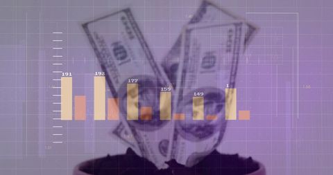 Digital Financial Growth with Statistical Analysis on US Dollars - Download Free Stock Images Pikwizard.com