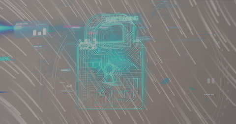 Futuristic Data Security Interface with Digital Circuit