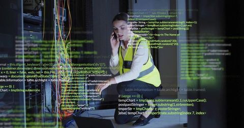 IT Technician Station Troubleshooting in Data Center Server Room