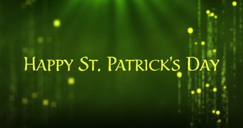 Festive St. Patrick's Day Greeting with Sparkling Green Lights - Download Free Stock Images Pikwizard.com