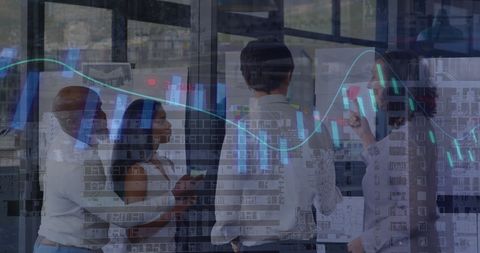 Team Analyzing Financial Cryptocurrency E-Market Trends