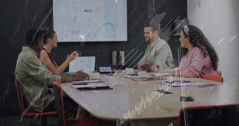 Business Team Analyzing Data in Modern Office Collaboration