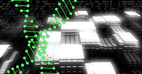 Futuristic Digital DNA and Binary Code Visualization - Download Free Stock Images Pikwizard.com