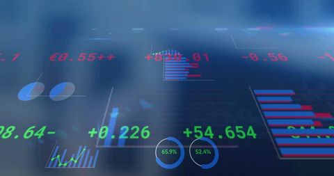 Futuristic financial data visualization concept