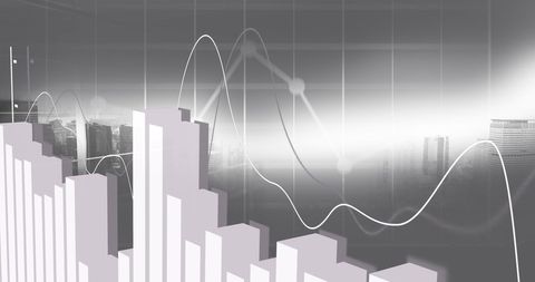 Digital Business Data with City Skyline Background - Download Free Stock Images Pikwizard.com