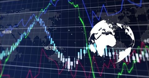 Global Financial Data with Stylized Digital Interface