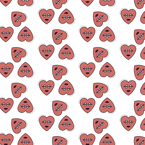 Transparent Red Heart Faces Seamless Pattern - Download Free Stock Videos Pikwizard.com