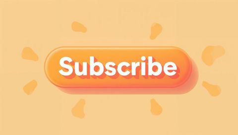 Floating subscribe button with glossy orange gradient, bold white text and soft drop shadow