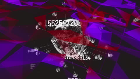 Globe with Digital Icons and Network Connections Animation