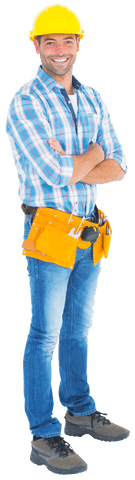 Cheerful Construction Worker in Transparent Background - Download Free Stock Videos Pikwizard.com