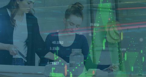 Modern Business Team Analyzing Global Financial Market Data