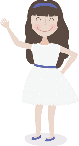 happy cartoon girl waving transparent illustration - Download Free Stock Videos Pikwizard.com