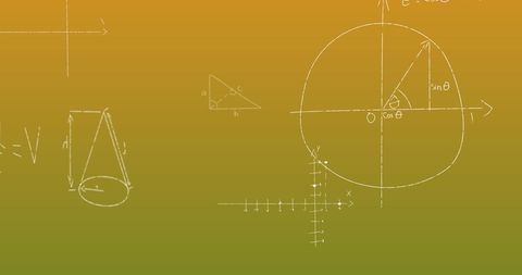 Mathematical Equations Sketch on Gradiented Green Background - Download Free Stock Images Pikwizard.com