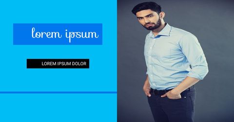 confident professional man in blue shirt for corporate profile - Download Free Stock Templates Pikwizard.com