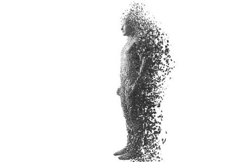 3d model of man decomposing into small blocks on transparent - Download Free Stock Videos Pikwizard.com