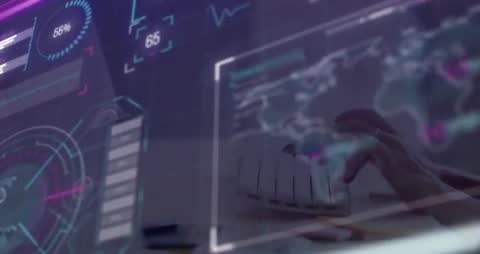 Futuristic Data Monitoring Dashboard Animation