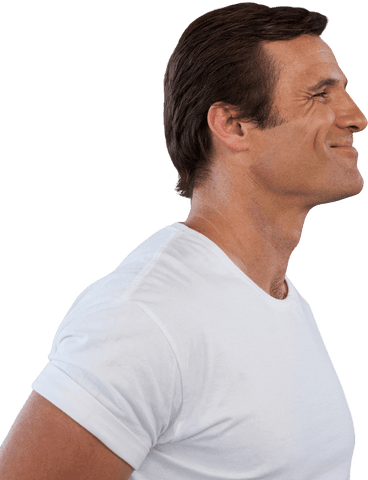 Smiling Mature Man in White Shirt Looking Transparent - Download Free Stock Videos Pikwizard.com