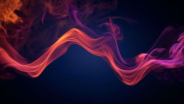 Vibrant Colored Smoke Ribbons on Dark Digital Canvas