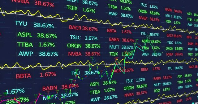 Digital Display of Stock Market Fluctuations and Analytics - Download Free Stock Images Pikwizard.com