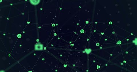 connection network with digital icons on black background - Download Free Stock Images Pikwizard.com