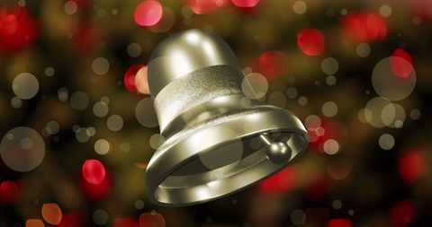 Shining Silver Bell in Festive Christmas Setting - Download Free Stock Images Pikwizard.com