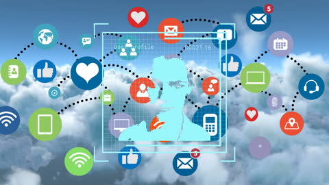 Digital Overlays and Icons Seamless Networking Concept