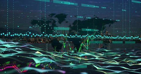 Global Financial Data Visualization with Digital Elements - Download Free Stock Images Pikwizard.com