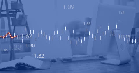 Digital Heartbeat Animation over Modern Office Workspace