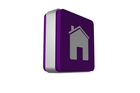 transparent purple cube icon with house symbol on white isolated - Download Free Stock Videos Pikwizard.com