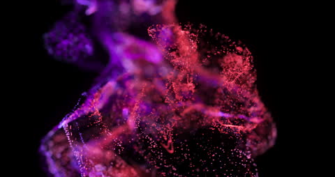 Abstract Pulsating Neon Lights on Black Background