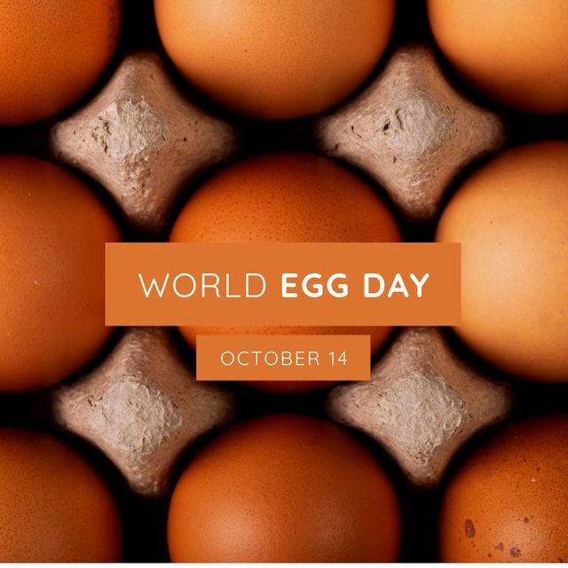 World Egg Day Celebration Banner with Brown Eggs in Carton - Download Free Stock Templates Pikwizard.com