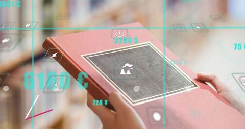 Innovative learning with digital interface on book in library