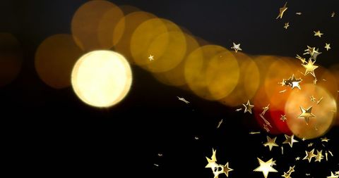 Glowing Lights and Floating Stars for New Year's Eve - Download Free Stock Images Pikwizard.com