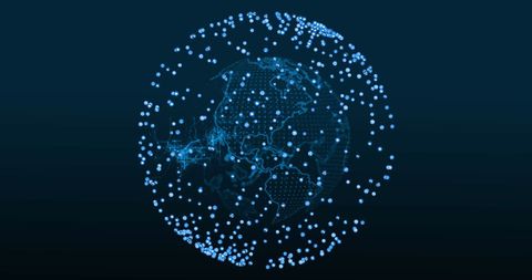 Network of Connections Around Digital Rotating Globe - Download Free Stock Images Pikwizard.com