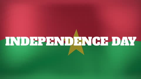 Burkina Faso Flag with Independence Day Text Overlay