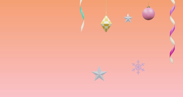 Festive Background with Christmas and New Year Decorations on Pink Gradient - Download Free Stock Images Pikwizard.com