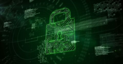 Futuristic Digital Padlock on Secure Network Background - Download Free Stock Images Pikwizard.com