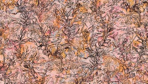 Charming floral pattern with soft watercolor background