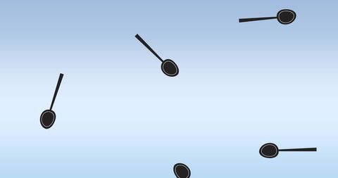 Floating Spoon Icons on Blue Background