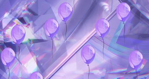 Purple Balloons with Radiant Crystal Effects Glamor - Download Free Stock Images Pikwizard.com