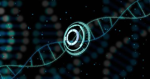Digital DNA Scan with Futuristic Interface