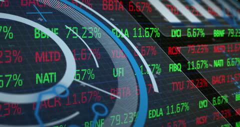 Dynamic Financial Data Display with Market Trends Animation