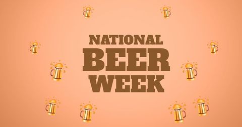 National Beer Week Celebration on Orange Background