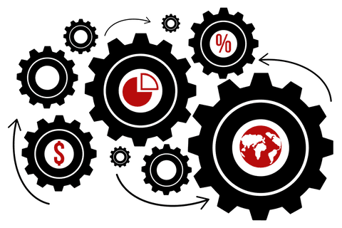 Transparent Cogs with Financial and Global Symbols - Download Free Stock Videos Pikwizard.com