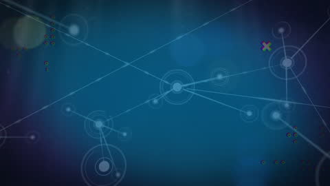 Dynamic Network Animation on Digital Blue Background