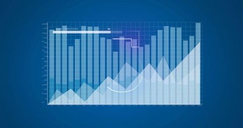 Financial Data Visualization on Blue Graphical Background - Download Free Stock Images Pikwizard.com