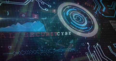 Abstract Cyber Security Technology Concept with Data Display