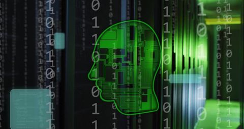 Artificial Intelligence Concept with Digital Head and Data Processing - Download Free Stock Images Pikwizard.com