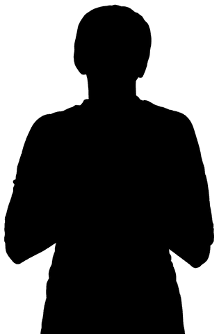 Transparent silhouette of man with short hair